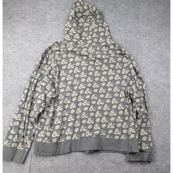 Dungeons & Dragons Hoodie Mens 2XL All Over Print Y2K Full Zip Skater Grunge AOP - Picture 2 of 6